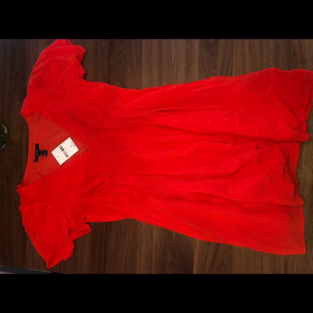 Red Bell Sleeve Fit & Flare Mini Dress